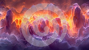 Fiery crystal landscape - generative ai