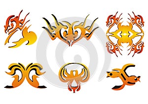 Fiery design elements