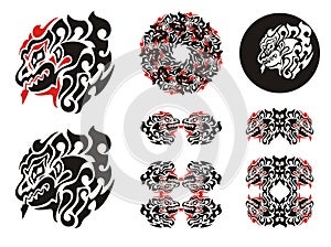 Fiery dragon head design