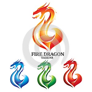 Fiery Dragon Logo Vector Concept Design