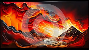 Fiery Earthscape: A Vibrant Ember of Life and Energy, Made with Generative AI