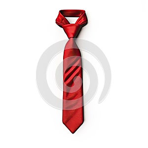 Fiery Elegance: Red Tie Isolated on a White Background