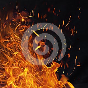 Fiery Energy Background with Sparks