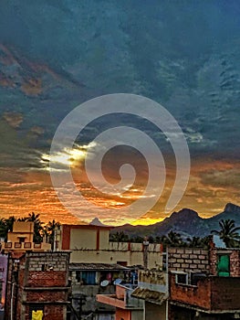 The Fiery evening sky