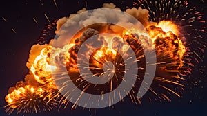 fiery explosion background wallpaper theme. vector illustration. blast fire.