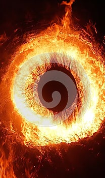 Fiery Ring of Light and Flames