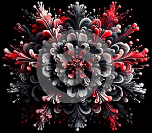 Fiery Geometric Chaos: Abstract 3D Explosion - AI generated image