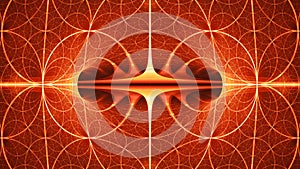 Fiery glowing 4 dimensional object in space abstract fractal background