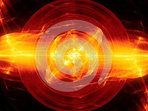 Fiery glowing fusion with plasma force field