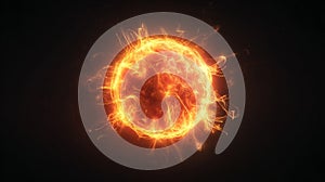 Fiery Glowing Sun Exploding in Outer Space