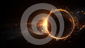 Fiery Glowing Sun Exploding in Outer Space