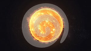 Fiery Glowing Sun Exploding in Outer Space