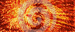 Fiery glowing thermonuclear fusion abstract background