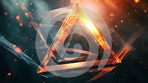 Fiery Glowing Triangle Abstract Digital Art