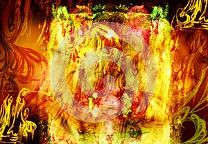 Fiery hellish background