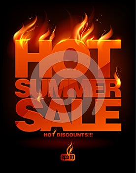 Fiery hot summer sale design.