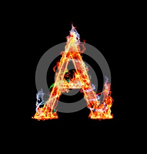 Fiery magic font - A photo
