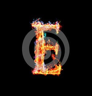 Fiery magic font - E