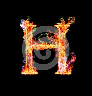 Fiery magic font - H