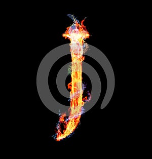 Fiery magic font - J photo