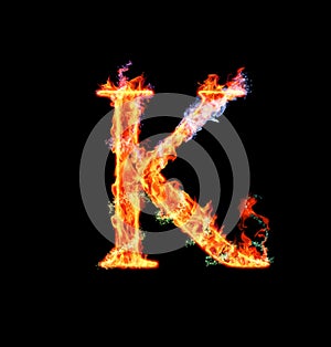 Fiery magic font - K photo