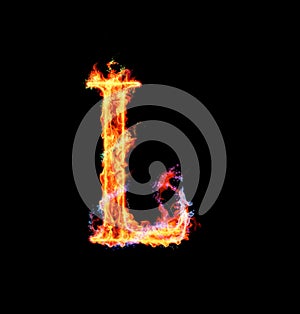 Fiery magic font - L photo