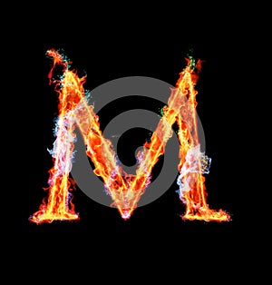 Fiery magic font - M
