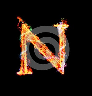 Fiery magic font - N