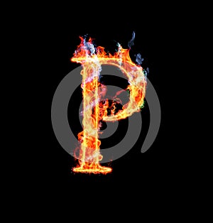 Fiery magic font - P