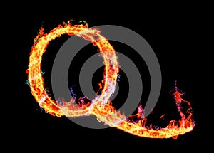 Fiery magic font - Q photo