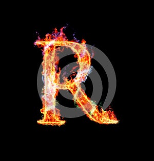 Fiery magic font - R photo