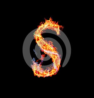 Fiery magic font - S photo