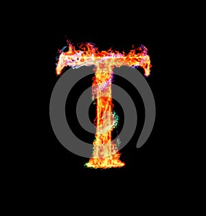 Fiery magic font - T photo