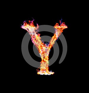 Fiery magic font - Y photo