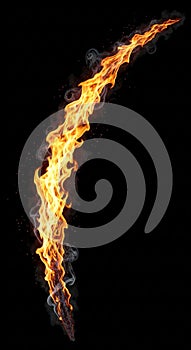 Fiery meteor fireball isolated on dark background dramatic burning comet effect