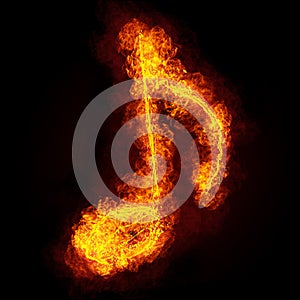 Fiery musical note symbol