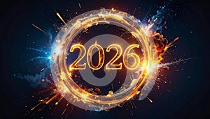 Fiery 2026 New Year Celebration with Explosions