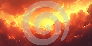Fiery Orange Sunset Sky: A Dramatic Cloud Background