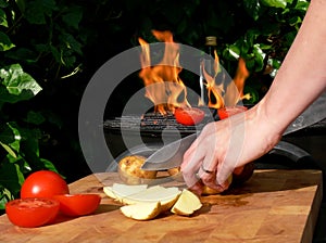 Fiery Outdoors Cooking
