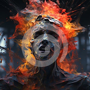 Fiery Portraiture: A Captivating Fusion Of Daz3d And Anton Fadeev