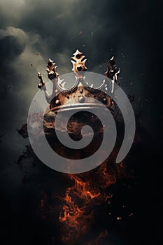 fiery prince crown. rise and fall of a Gothic medieval empire. Medieval, king, queen, prince, princess, knight concept.