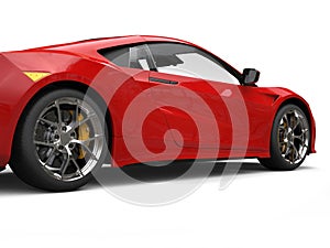 Fiery red modern luxury sports car - cut shot