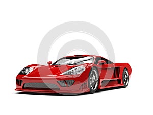 Fiery red modern super race car - beauty shot