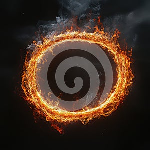 Fiery Ring of Fire Abstract Burning Circle Inferno