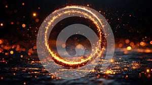 Fiery Ring of Light on Dark Background