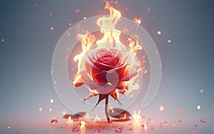 fiery rose golden bokeh background hot love concept