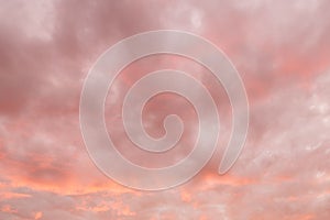 Fiery sky. Beautiful orange sunset sky background.