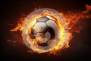 Fiery Soccer ball fire mockup. Generate Ai