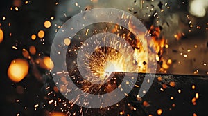 Fiery Sparks Exploding From Metal Welding