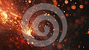 Fiery Sparks Exploding From Metal Welding